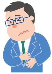腹痛の男性