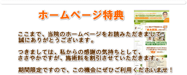 ホームページ特典